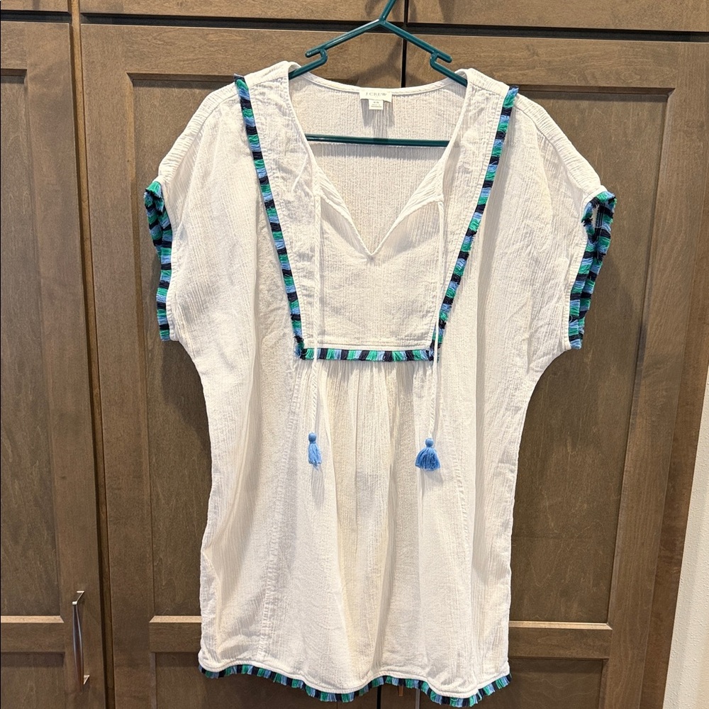 J. Crew Women’s XS Fringe Cotton Gauze Beach Tunic